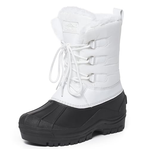 Image of POLAR Mens Muck Lace Up Short Nylon Winter Snow Rain Lace Up Casual Duck Boots