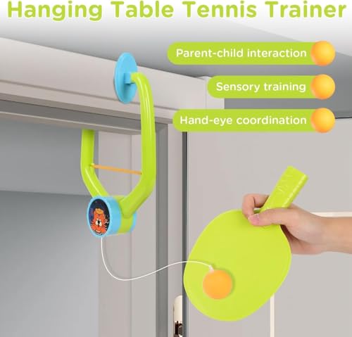 Image of Niwlix Indoor Hanging Table Tennis Trainer for Kids Toys for Boys 7-14 Years | Indoor Mounted Ping Pong Game Set with 2 Rackets 5 Balls | Indoor Sports Game for Boys and Girls Home Play Activity