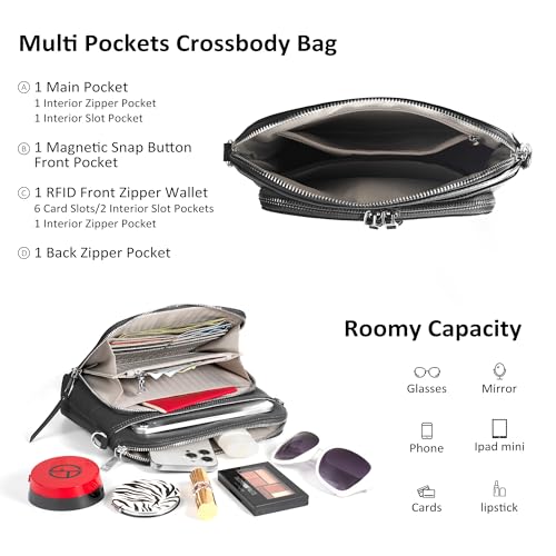 befen Genuine Leather Crossbody Purses for Women, Women's Small Crossbody Shoulder Bag with Built in RFID Wallet4