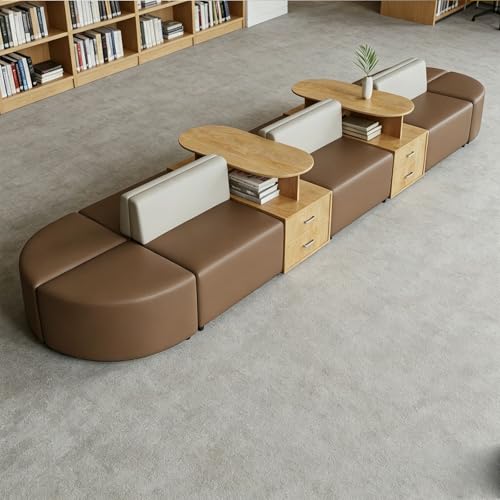 KIBONCY Juego de sofás modulares Modernos, Juego de Asientos Tipo Banquete Modular, for Sala de Estudio, Centro de Asientos de salón de Tela Moderno for librería y vestíbulo(H)