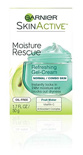Garnier-SkinActive-Moisture-Rescue-Face-Moisturizer-NormalCombo-17-oz Garnier SkinActive Moisture Rescue Refreshing Gel-Cream for Normal/Combo Skin, Oil-Free, 1.7 Oz (50g), 1 Count (Packaging May Vary)
