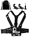 LONDON FAB Compatibile con GoPro e Tutte Le Action Cam, Imbracatura Action Camera (Imbracatura al Petto + Borsa con Coulisse Nera)