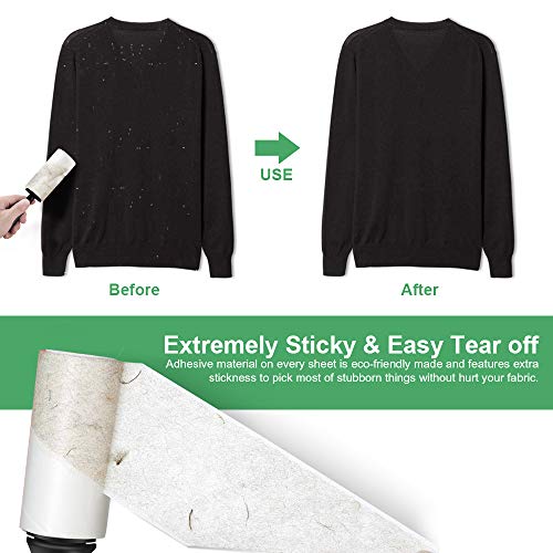 Balhvit Lint Rollers for Pet Hair Extra Sticky, [300 Sheets/5 Refills] Lint Remover with 2 Upgraded Handles, Portable Lint Roller Brush Pet Hair Remover for Clothes, Furniture, Dog & Cat Hair Removal - Thumbnail 2