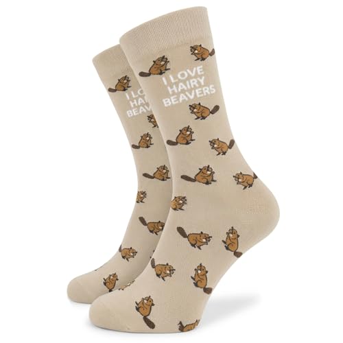 SC Products I Love Hairy Beavers Mens Funny Socks | Size 6-12 Cotton Rude Socks Funny Gifts for Men | Rude Gifts for Men Stocking Fillers Joke Secret Santa Gift | Christmas Joke Presents for Him