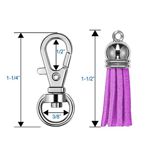 Selizo 150Pcs Swivel Hooks with Key Rings and Tassels Bulk for Keychain Crafts4