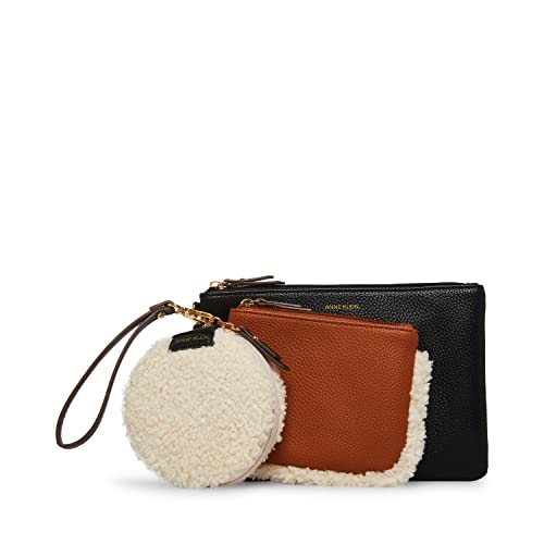 Anne Klein mixed media pouch trio w/wrislet