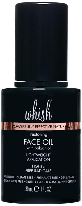 Whish Face Oil with Bakuchiol - Body & Face Moisturizer for Women & Men - Natural Retinol Alternative - Skin Care & After Shower Body Oil - For All Skin Types - 1 oz
