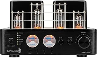 Dayton Audio HTA100BT Hybrid Stereo Tube Amplifier with Bluetooth USB Aux Phono in Sub Out 100W