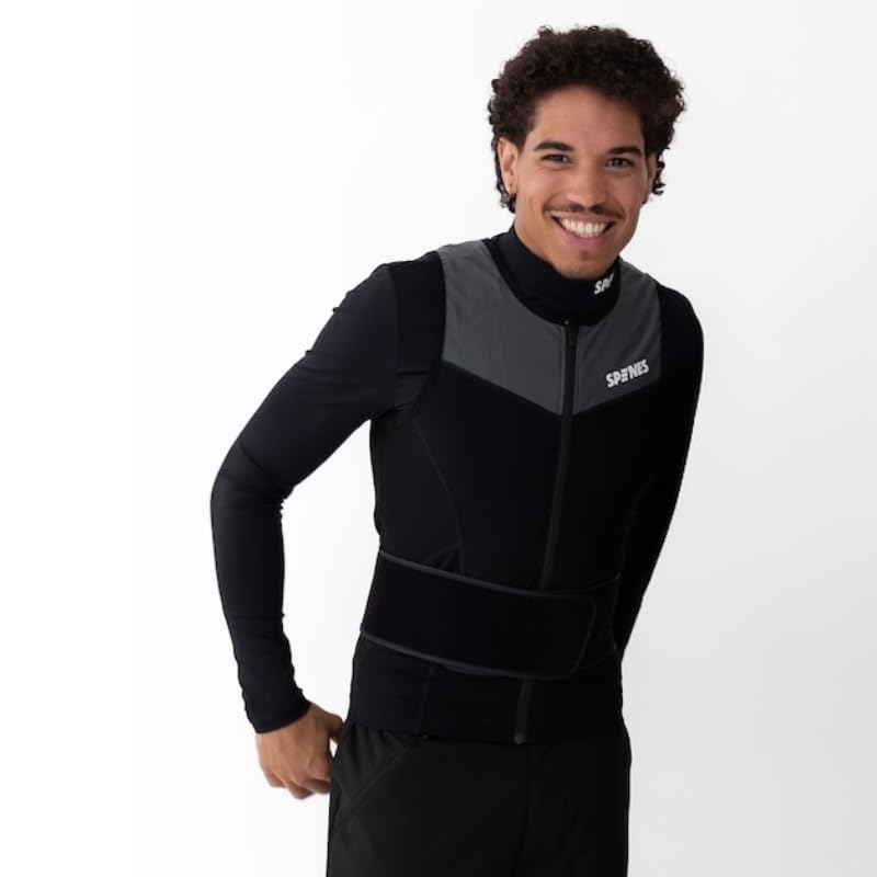 Spines Protector de espalda original – CE EN1621-2 Nivel 1 – Ultra ligero y transpirable – Esquí, Snowboard, Bicicleta de Montaña, Equitación – Niños y adultos