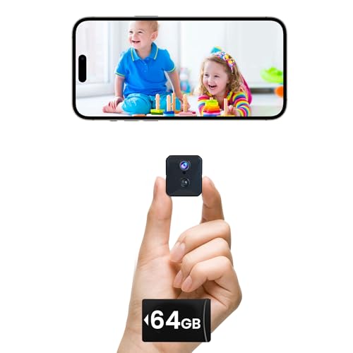 Image of vebiliki 4K Spy Camera with SD Card, Hidden Camera Mini Wireless Security Cam with AI Motion Detection, Auto Night Vision, Cloud /Local Storage, 100-Day Standby Nanny Cam for Home Monitoring