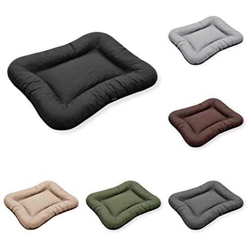 E-dogbed Hundebett by Hundekorb Tierkissen Hundesofa Hundeliege Hundekissen Hundekörbchen Schlafplatz Hundematratze Polyester Farbe und Größe wählbar von M bis XXL (M - 90x70 cm, Schwarz)