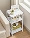 VASAGLE Side Table, Small End Table, Tall Nightstand for Living Room, Bedroom, Office, Bathroom, White ULET273W14