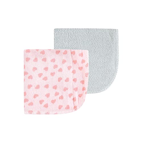 Image of Luvable Friends Unisex Baby Cotton Rich Washcloths, Girl Basic Elephant, One Size