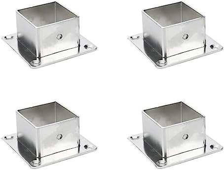 OTTFF 20-Pack Square Post Flange Base For 1-1/4" Square Tubes – Aluminum Deck & Fence Mount, Handrail Connector, Easy Install