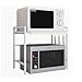 Vinteky Estante Microondas extensible para horno de soporte, estante para horno de microondas, cocina de la rejilla del horno ahorra espacio, 43-60 x 36 x 42 cm (blanco-A)