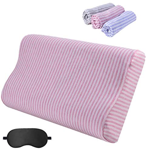 Contour Pillowcase for Memory Foam Neck Pillow,Soft Cotton Pillowcover Zippered,Pillow Protector for Neck Cervical Pillow Latex Pillow