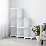 ANDWINT 収納ラック 6ボックス 1個幅30×奥行30×高さ40cm 組み立て式 大容量 省スペース 収納ボックス 収納棚 カラーボックス ぬいぐるみ収納 衣類 本 雑貨 （ホワイト）