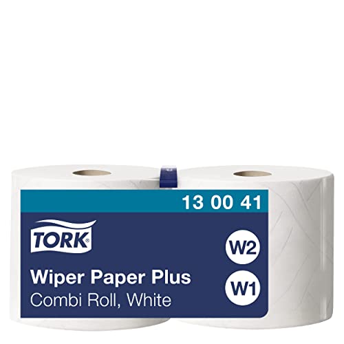 Papier d'essuyage Tork 130041 Premium Plus blanc haute résistance pour surfaces nettes
