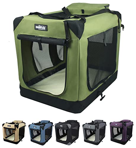 EliteField 3-Door Folding Soft Dog Crate with...