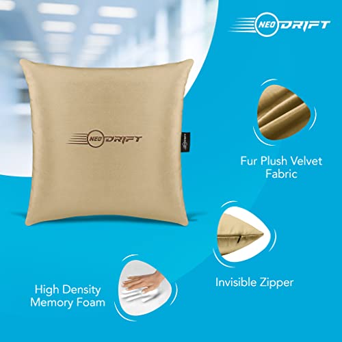 Image of Neodrift - Back Support for Lumbar Support Memory Foam Orthopedic Backrest Cushion for Lower Back Pain Relief for Car Seat, Office Chair, Home Sofa (Square Pillow, Beige)