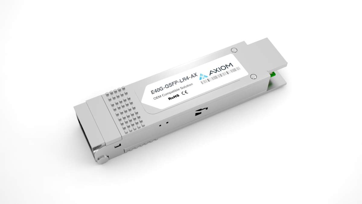 Axiom E40G-QSFP-LR4-AX QSFP+ transceiver Module (Equivalent to: Ruckus E40G-QSFP-LR4) - 40 Gigabit LAN - 40GBase-LR4 - LC Single-Mode - up to 6.2 Miles - 1310 nm