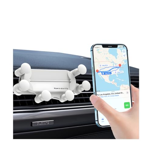 JNNJ Handy Halterung, Handyhalterung Auto, Kfz-Telefonhalterung, Kompatibel mit 6.8-8.6CM Smartphones, mit Widerhakenklammer Sehr Stark, für Lüftungsschlitze(Weiß)