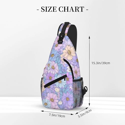 Image of SUPLUCHOM Sling Bag Daisy Flower Pastel Color Hiking Daypack Crossbody Shoulder Backpack Travel Chest Pack for Men Women