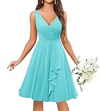Caractéristiques : mousseline de soie de qualité supérieure, col en V, bretelles fines, sans manches, taille haute, froissé, forme A, longueur genou, volants, sangle arrière, soutien-gorge intégré, doublure intégrale, grande taille.