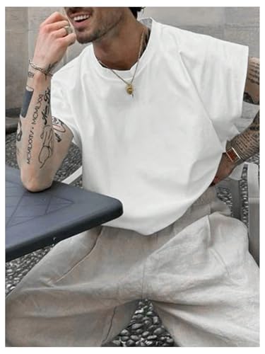 SOLY HUX Men's Short Sleeve Crew Neck Cropped T Shirts Summer Basic Baggy Tee Tops3