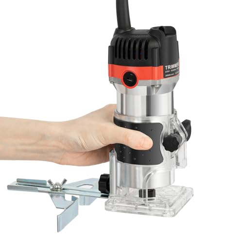Oberfräse Elektro Hand Trimmer, Electric Hand Holz Oberfräse, 800W Kantenfräse Multifunktionsfräse, Holzfräse Werkzeug Electric Hand Trimmer für Holzverarbeitung
