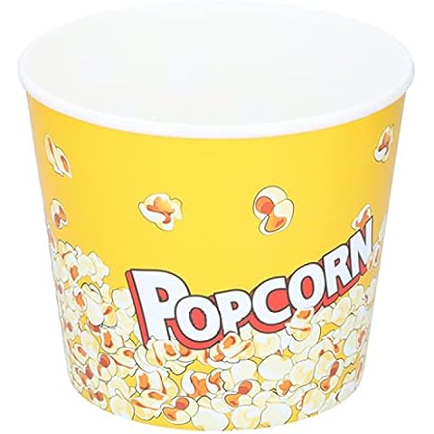 ABRUS Popcorn Basket 4.3L | Popcorn Reusable Containers | Perfect for Movie Night | Classical Baskets | Popcorn Tub | Circular Shape Popcorn Basket | Popcorn Container (4.3L, Yellow) Cover