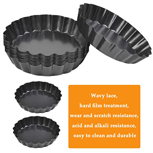 4 Inch Mini Tart Pan Set, 6 Packs Tart Pan With Removable Bottom, Nonstick Carbon Steel Quiche Pan, Pie Tart Pans with Fluted Sides - Thumbnail 4