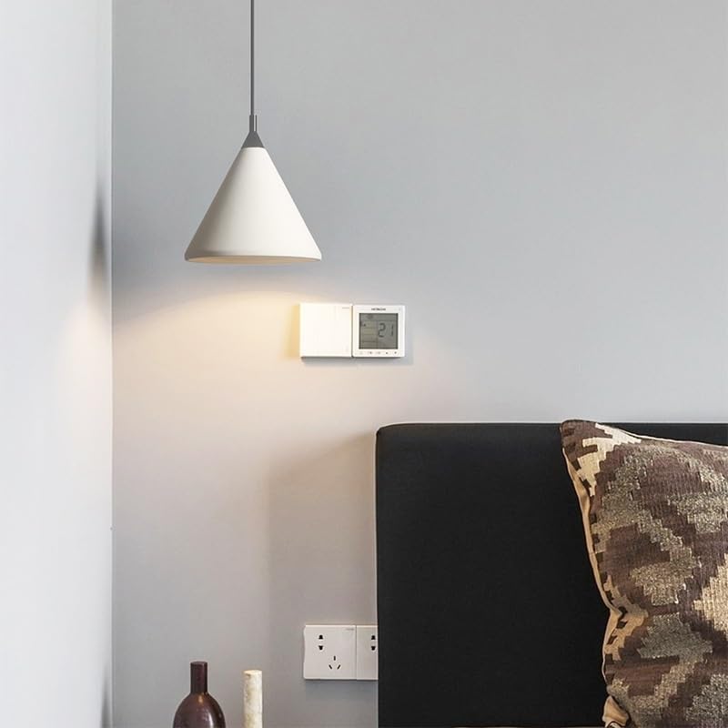 Miniatura 4 de Lámpara colgante de cemento blanco, lámpara colgante de techo de comedor retro nórdico, moderno, simple, de una sola cabeza, para cocina, isla,