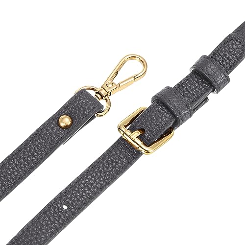 Image of uxcell Purse Strap, Leather Adjustable Replacement Strap for Women's Crossbody Handbags Bag, 0.6 inch Wide, 41-51 inch Long (Grey)