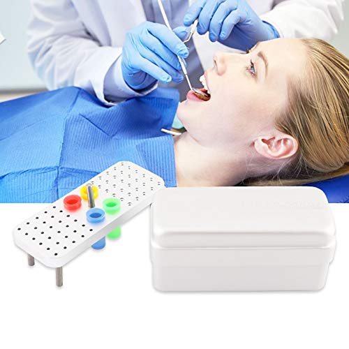 Annhua Dental Bur Blocks Autoclavable, 60 Holes Disinfection Diamond Burs Drill With Measurable Cover Aluminum Organizer Box Dentist Tool - Silver #TOP4