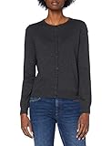 Leichter Stoff Amazon-Marke: MERAKI Baumwoll-Strickjacke Damen mit Rundhals, Grau (Charcoal), 40, Label: L
