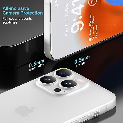 「0.3㎜極薄」iPhone 15 Pro対応ケース memumiマット質感 オリジナル設計 指紋防止 傷付き防止 ワイアレス充電対応 6.1インチ人気ケース·カバー(Trans-White)