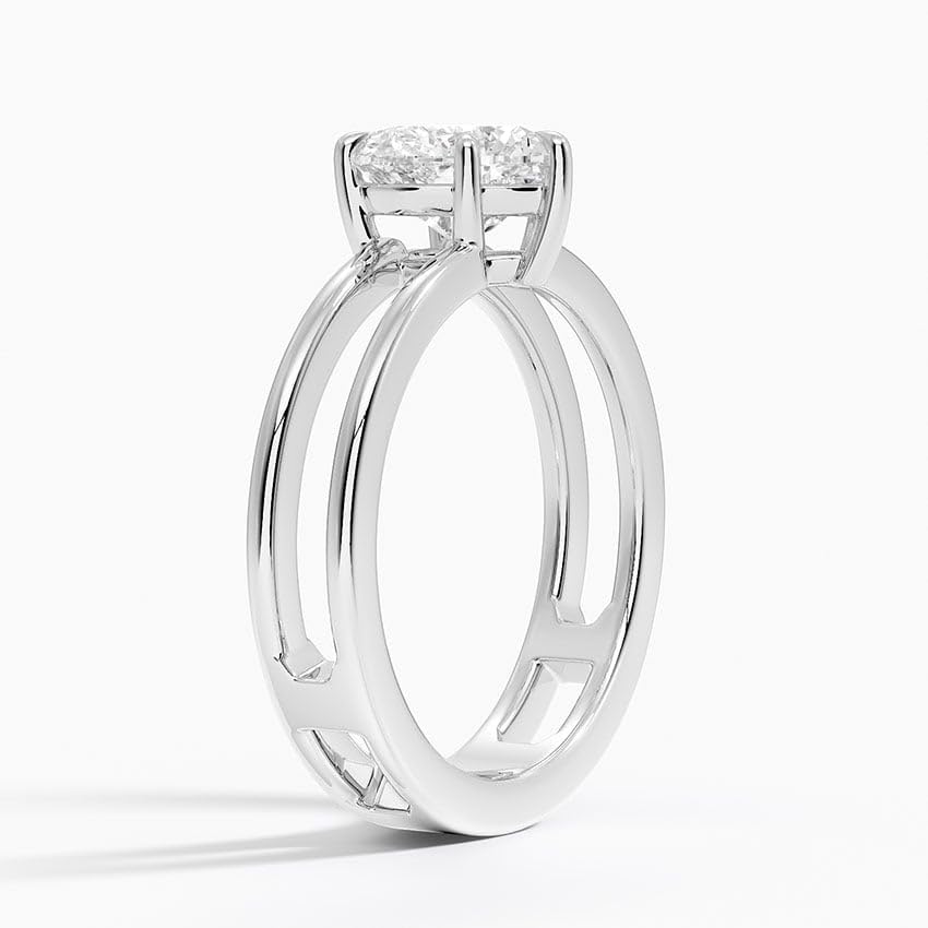 1-5 Carat IGI Certified Lab Grown Diamond Engagement Ring 10K 14K 18K Solid Gold, Aimee Open Double Band Solitaire Ring, A Gift for Her.2