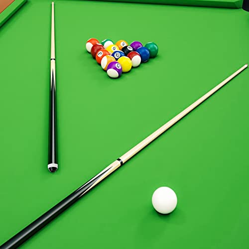 Teekerwan 2-Piece 48" Wooden Cue Sticks Pool Sticks, 13Mm Glue-On Tips Hardwood Wooden Cues Set Of 2, Pool Cues 2-Piece 57 Inch House Bar Billiard Cue Sticks (B) #TOP4