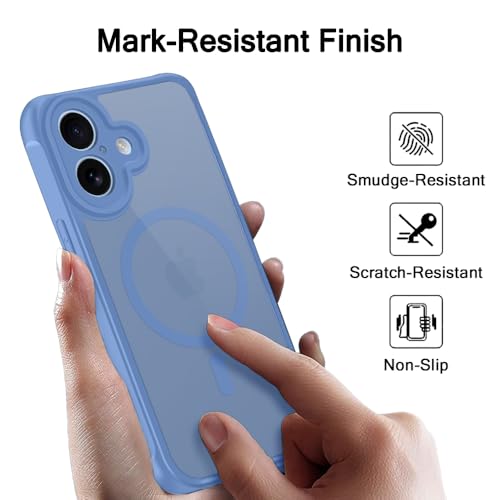 Image of TheGiftKart Hybrid Matte Frosted Translucent Back Cover Case for iPhone 17 Compatible with MagSafe | Shockproof Design | Camera Protection Module | Hard Back Cover Case (PC & TPU, Frost Blue)