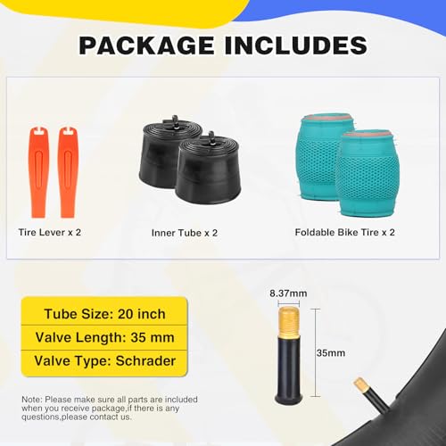 20 x 2.4 inch Bike tire Blue BMX tire 20 inch 2 Pack 20 Bike