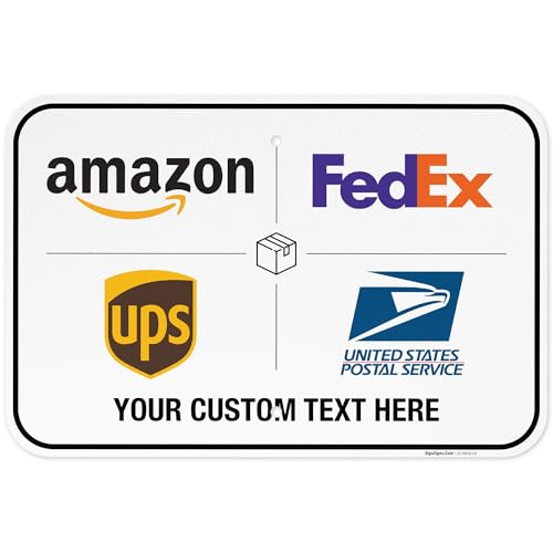 Image of Custom Package Delivery Sign, Delivery Instructions, 12x18 Inches, 3M EGP Reflective .063 Aluminum, Fade Resistant, Made in USA by Sigo Signs