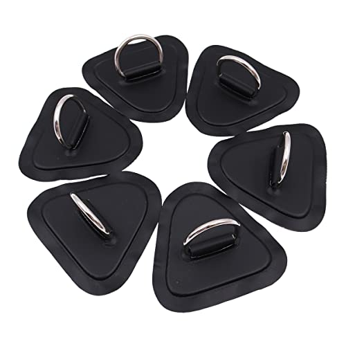 Tiardey 6Pcs Triangle Heavy Duty SUP Bungee Deck Rigging Kit,for Stand up Paddleboard Deck,PVC Inflatable Boat Kayak Canoe Deck - Black - Image 2