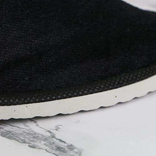 Minkissy 6 Pares Descartáveis ​​Chinelos Pano Fechado Chinelos Confortáveis ​​Hotéis Negros Chinelos