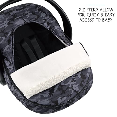 The Peanutshell Car Seat Cover | Black Camo | Winter Carseat Canopy | Car Seat Cover Baby #TOP4