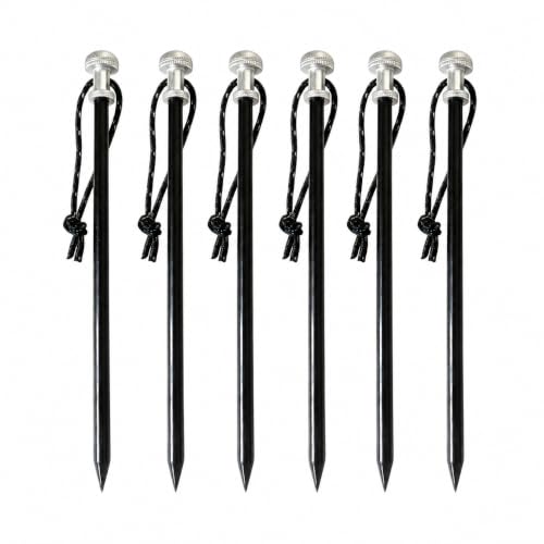 6-Pack 7075 Aluminum Tent Stakes, Ultralight for Sand Rock...