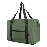 Small Duffle Bag for Men Women, Mini Gym Bag Foldable Travel Tote Carry On Luggage with Trolley Sleeve, Army Green