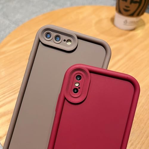 Image of Puxicu Slim Case for iPhone 8 Plus, Enhanced Camera Protection, Shockproof Skin-Friendly Touch Soft Case Cover for iPhone 7 Plus Phone 5.5 inch, Avocado Green