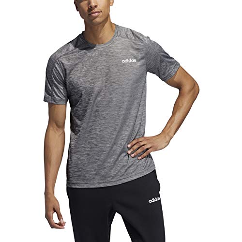 adidas Men's Designed 2 Move Heathered Training Tee, Black Melange, X-Large