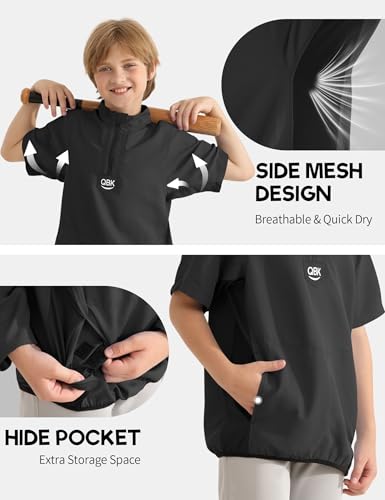 QBK 2T-17Y Toddler Baseball Cage Jacket Kids Batting Pullover Youth Windbreaker for boys and girls4